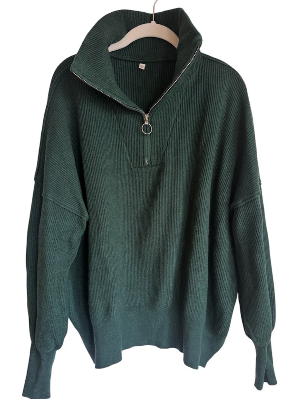 Forest Green Quarter Zip Sweater - Women's Large
